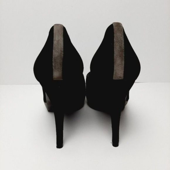 STUART WEITZMAN Genuine Suede Leather Pumps High Heel Stiletto Black Grey Sz 10 - Picture 10 of 13